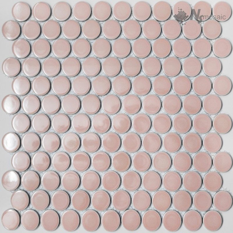 Керамическая плитка Керамин NS-Mosaic Rustic series R-324 Керамика Глянцевая Розовая Мозаика 31,2х33