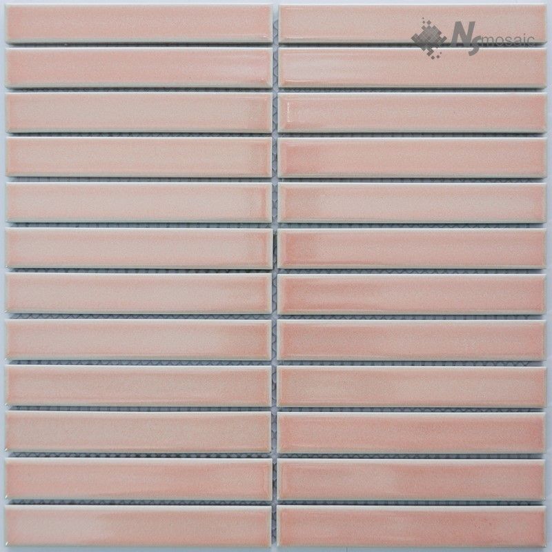 Керамическая плитка Керамин NS-Mosaic Rustic series R-325 Керамика Глянцевая Розовая Мозаика 29,6х30 (2,2х14,5)