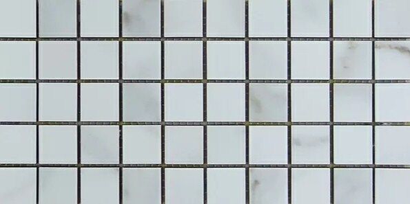 Керамическая плитка Керамин Eletto Ceramica Calacatta Floor Белая Матовая Мозаика 15х30 (3х3)