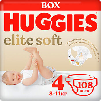 Подгузники Huggies Elite Soft 4 8-14 кг 108 шт.