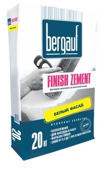 Шпатлевка Бергауф Finish Zement 20 кг цем.белая д/нар,внутр.работ (64 шт/в пал)