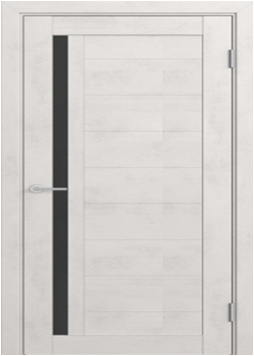 Дверь межкомнатная Crystal 8 Бетон известковый/БТИ Лакобель черный/ЛЧ 600х2000 мм