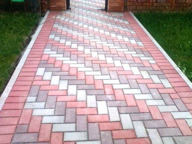 Тротуарная плитка Кирпичик 200x100x(60,70,80) серая и цветная мм 8003