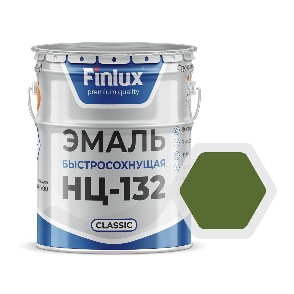 Краска Finlux 25 кг, цвет Защитный