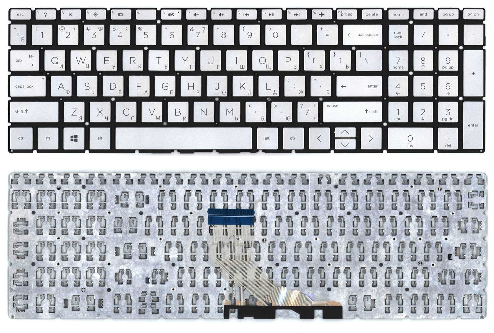 Клавиатура для HP 15-DA 15-DR 15-DB Серебро p/n: SG-93430-XBA