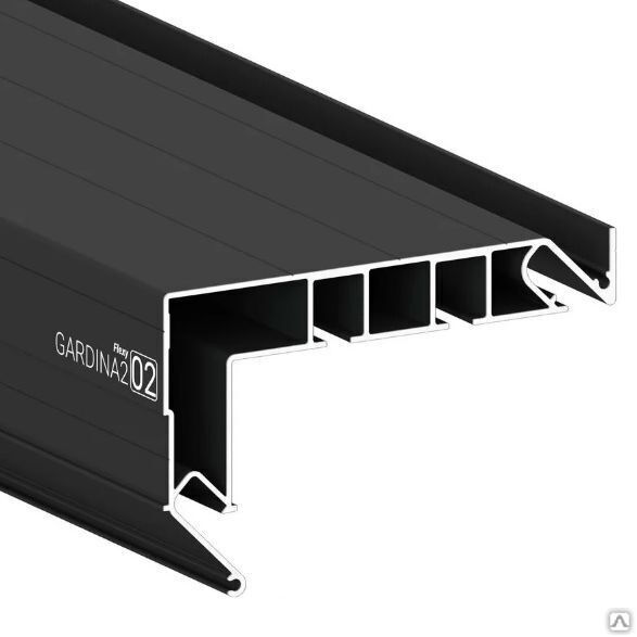 Профиль Flexy GARDINA2 02 3,2 м Черный цвет для изготовления скрытых карнизных ниш