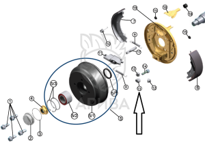 Гайка регулировочного узла колесного тормоза прицепа KNOTT тип F160/F200