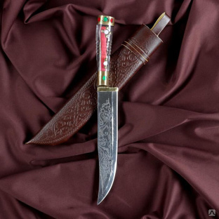 Нож Пчак Шархон - оргстекло, чуст (гарда латунь) 