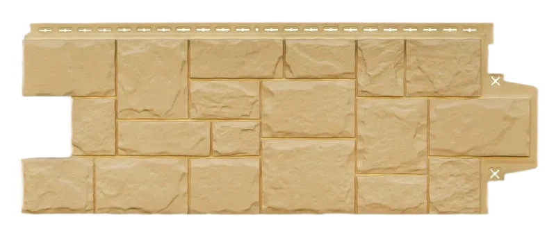 Фасадные панели Grand Line Стандарт коллекция Крупный Камень, цвет Песочный