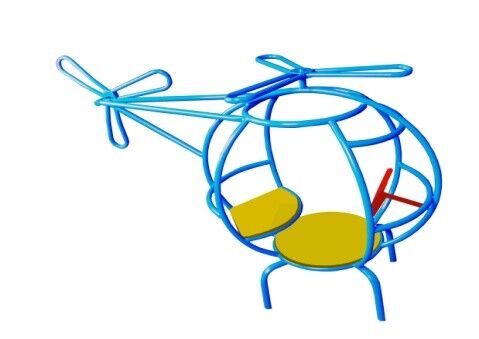 Вертолет 1900х750х1200 для детской площадки