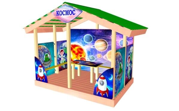 Домик Космос 2000х3000х2600 мм для детской площадки