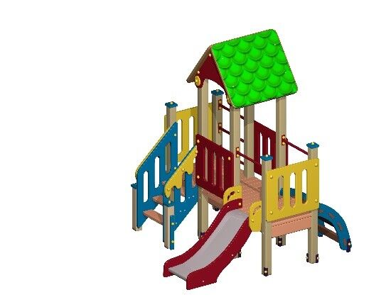 Комплекс игровой дизайнерский - 24 2300х2700х2450 (высота ската 600 мм) для детской площадки