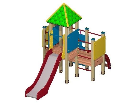 Комплекс игровой дизайнерский - 32 4200х2300х2450 (высота ската (900 мм) для детской площадки