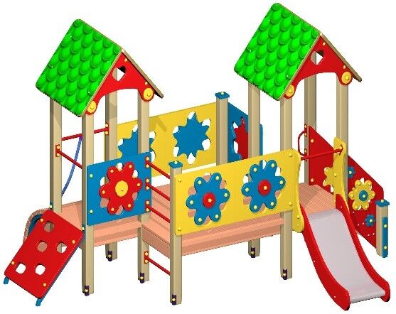 Комплекс игровой дизайнерский 36 4500х3400х2450 (высота ската 600 мм) для детской площадки