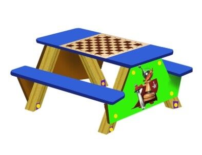 Скамья уличная №27 "Шахматный стол" 1220х1220х600 мм для детской площадки