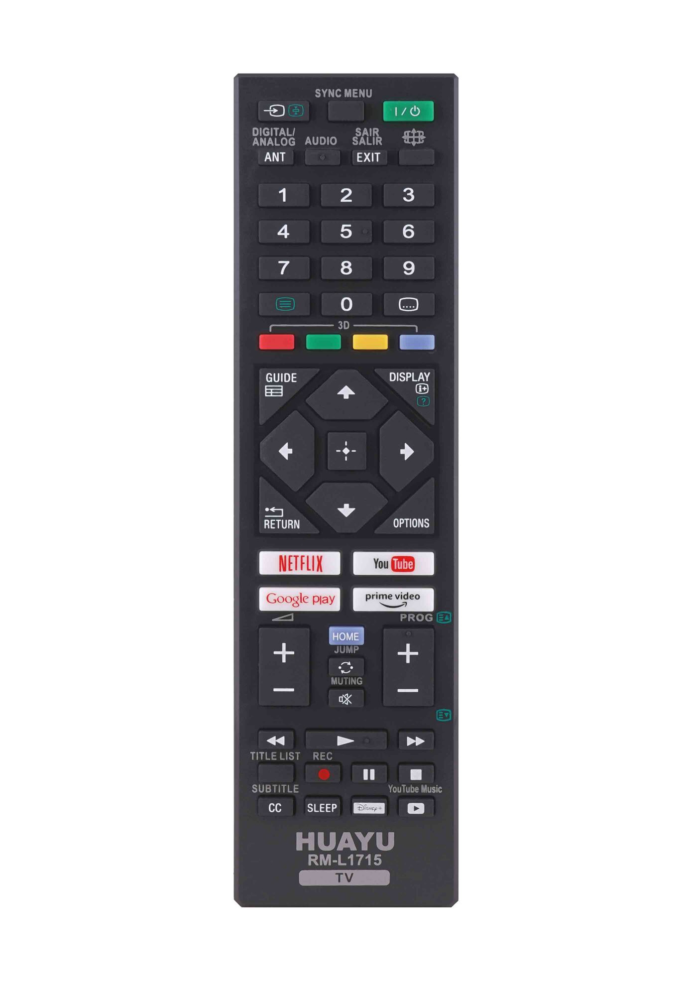 Пульт ДУ универсальный HUAYU Sony RM-L1715 (корпус RM-ED062) YouTube, Netflix LCD TV