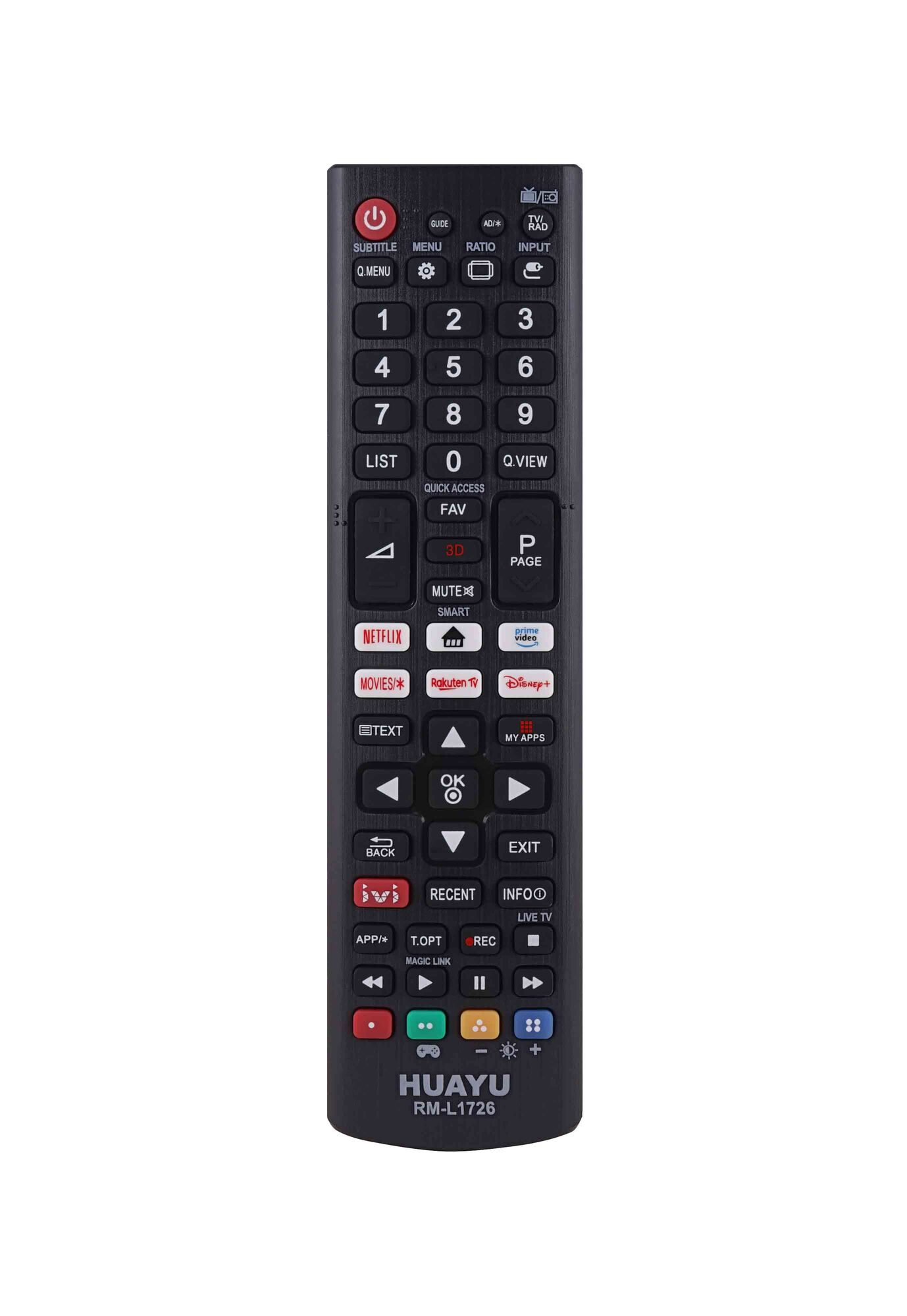 Пульт ДУ универсальный HUAYU LG RM-L1726 подходит для всех моделей Ivi,Netflix, Prime Video LCD TV