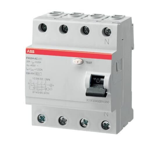 Выключатель дифференциального тока (УЗО) 4п 40А 30мА 4.5кА тип AC FH204 ABB