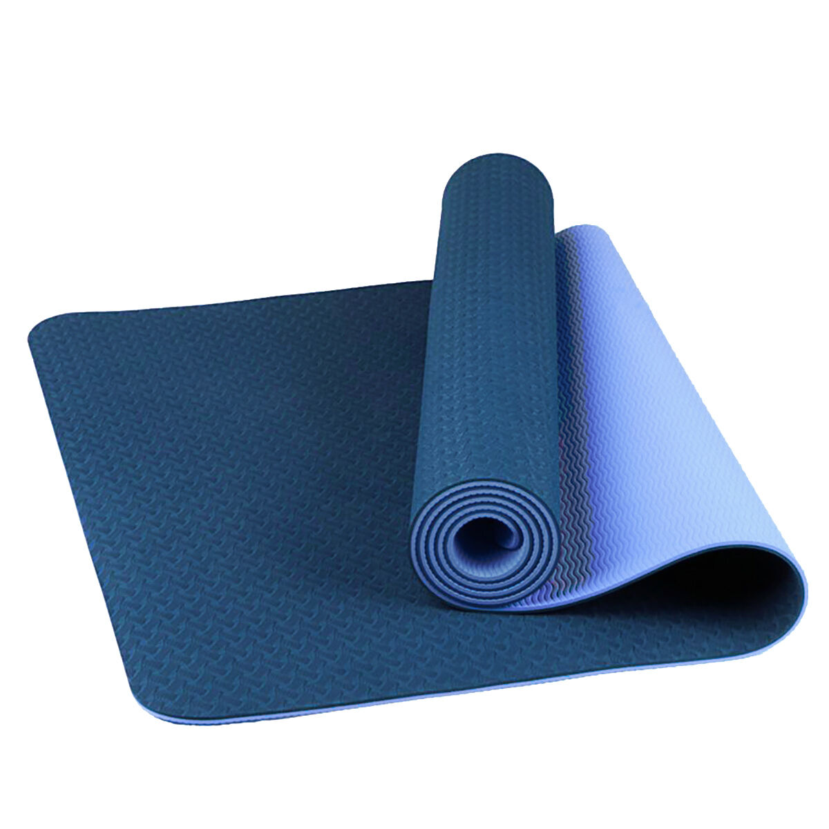 Коврик для йоги TPE 6 мм (синий/голубой)