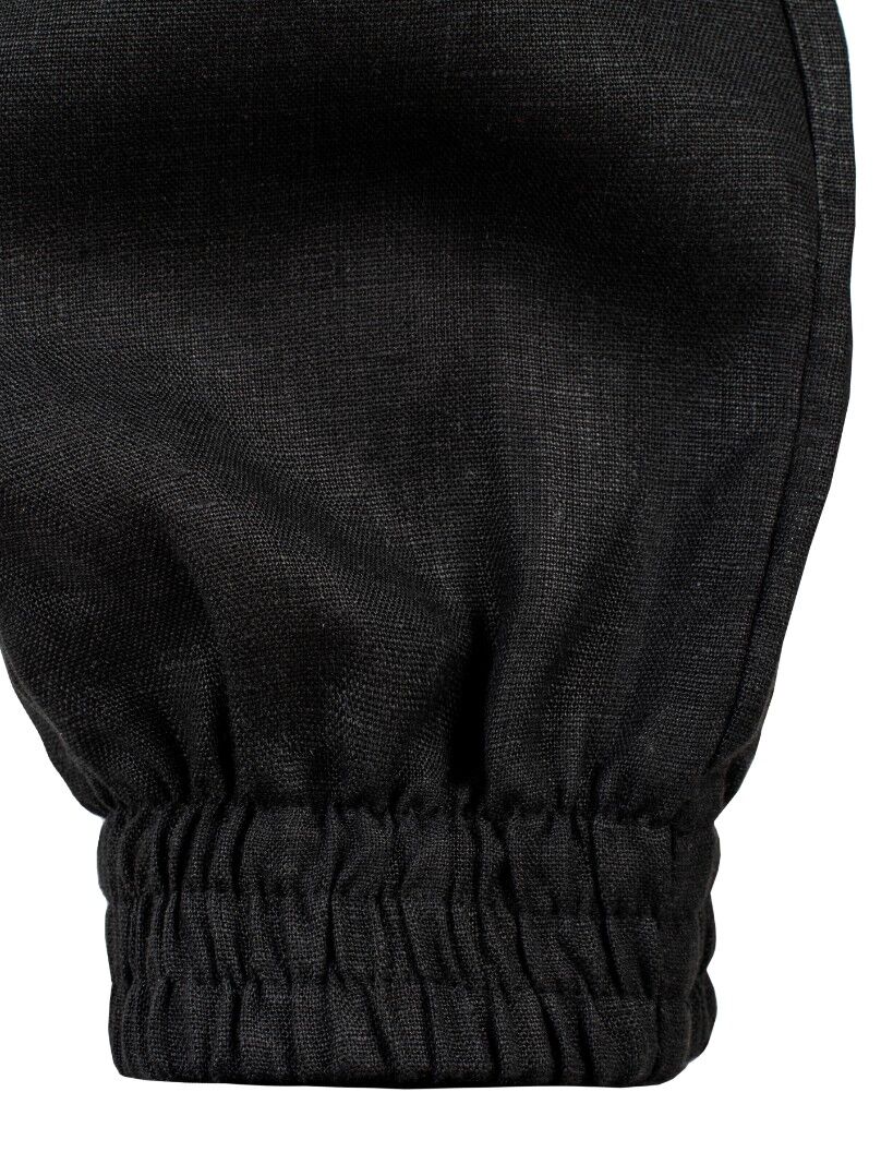 Комплект Банщика WoodSon чёрный лен с цветной полосой (рубашка, брюки, р. 50-52) #5