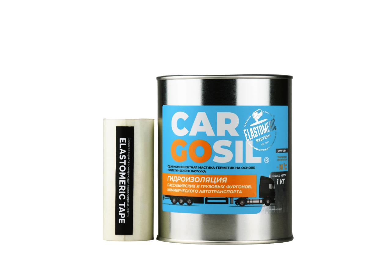 Ремкомплект Cargosil зимний - жидкая резина для устранения протечек на крышах фургонов и будок (Серый)1кг