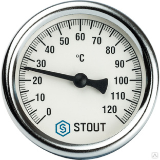 Термометр биметаллический STOUT 63 мм 1/2" с погружной гильзой 50 мм #1