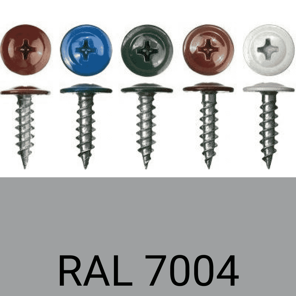 Саморезы п.ш. острые RAL7004 (серый) 4,2х13 мм
