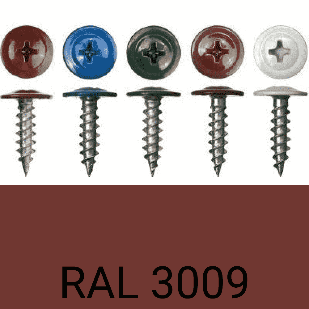Саморезы п.ш. острые RAL3009 (оксидно-красный) 4,2х19 мм