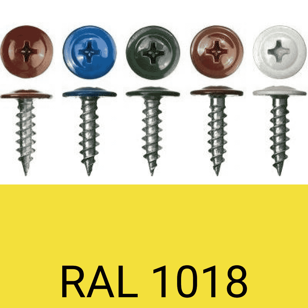 Саморезы п.ш. острые RAL1018 (жёлтый) 4,2х25 мм