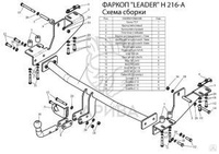 Фаркоп HYUNDAI ACCENT MC / MCT 2006-2010 седан крюк на 2 болта ТУЛЬЧИН Х.3