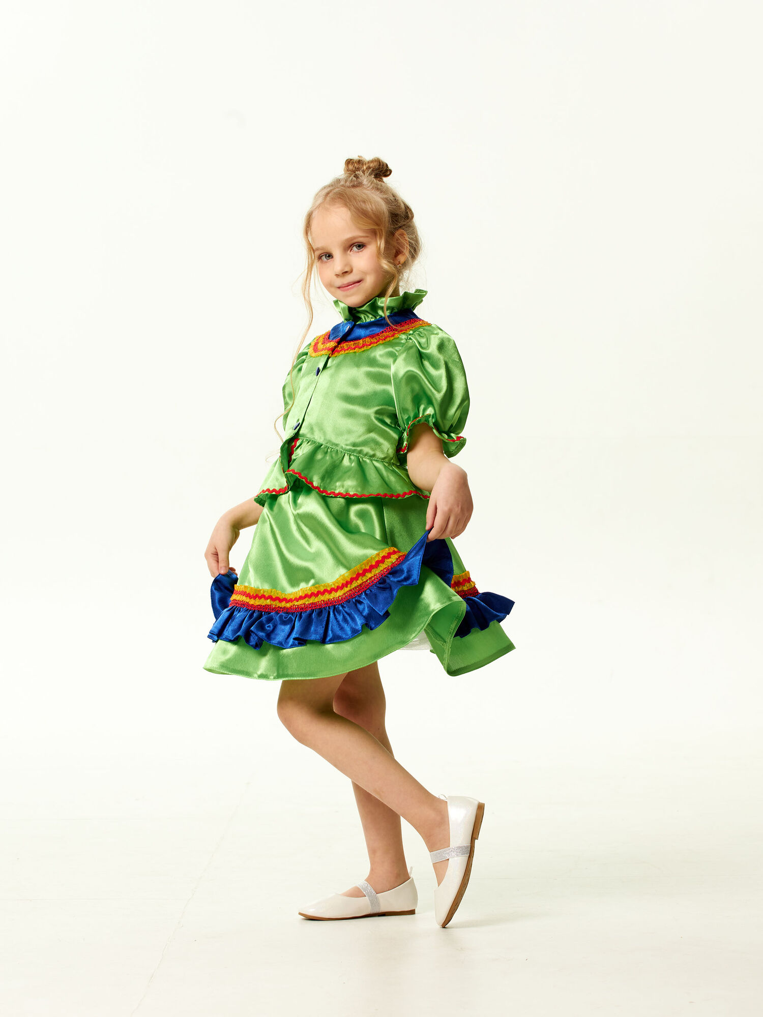 Детский костюм Казачка зелёный девочка