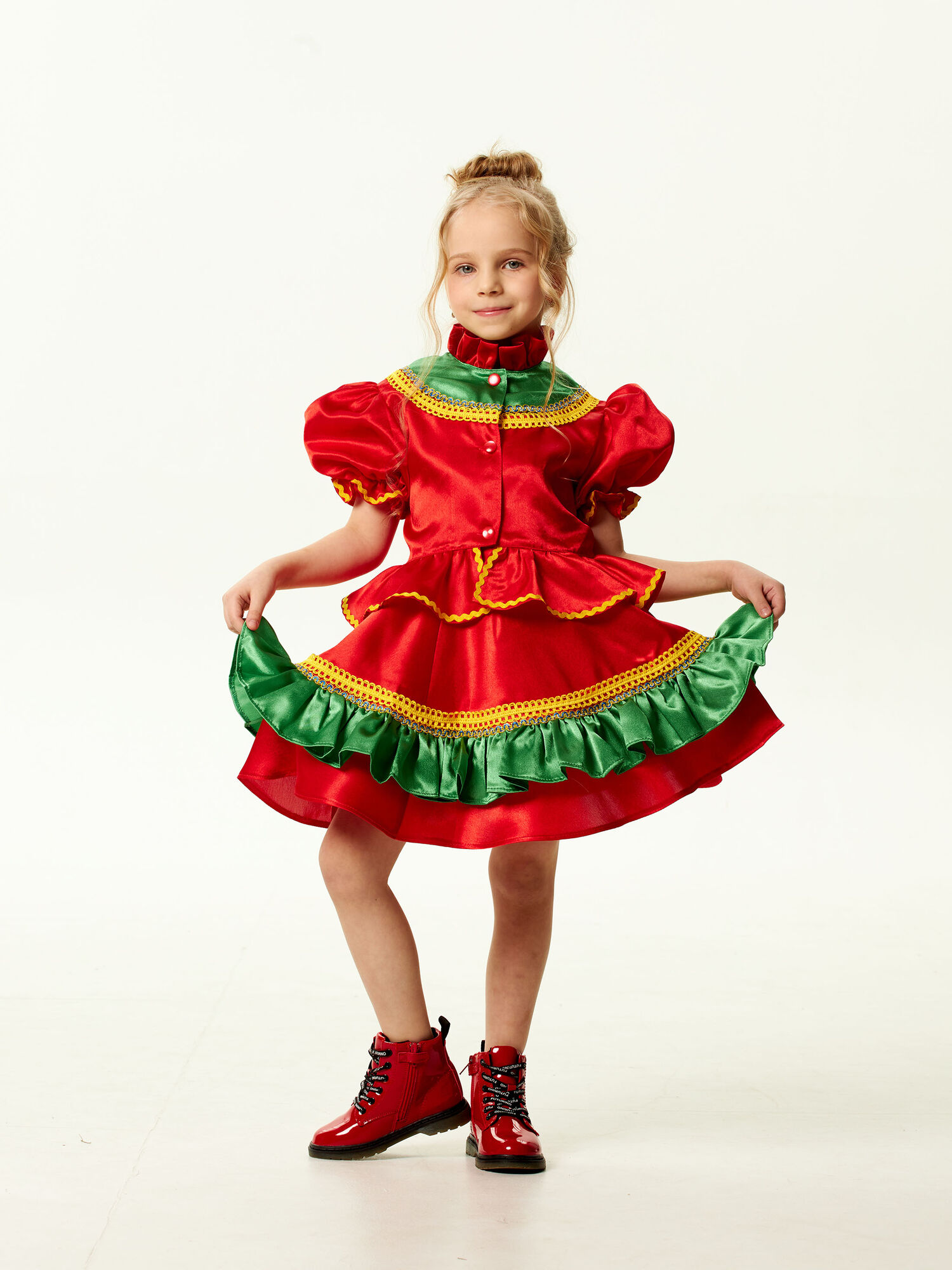 Детский костюм Казачка красный девочка