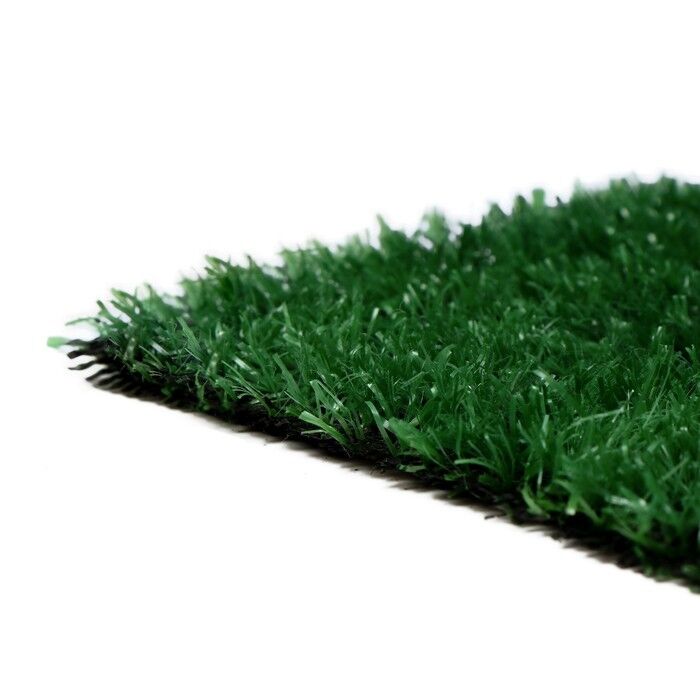 Трава искусственная, ворс 10 мм, 2 × 10 м, тёмно-зелёный