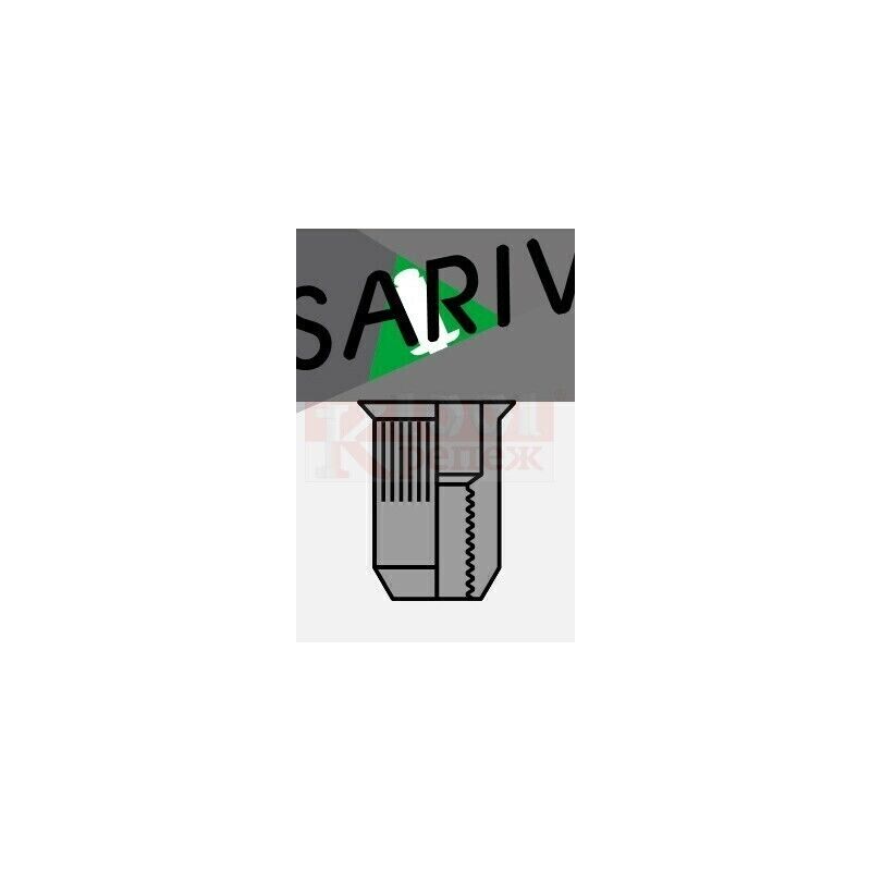 St Заклепка гаечная с насечкой Sariv с уменьшенным бортиком оцинкованная, M6x17 мм SARIV