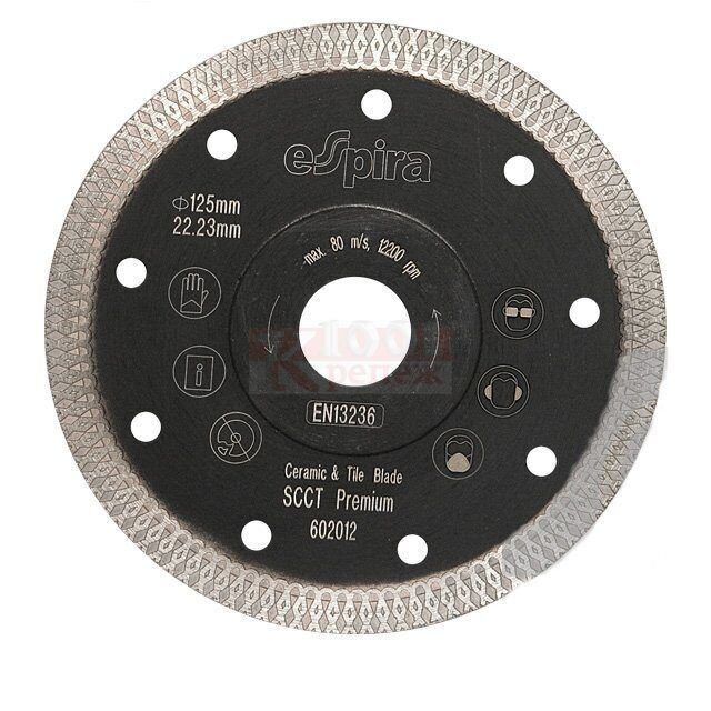 SCCT Optima Алмазный диск ESPIRA для резки керамики, керамогранита и мраморной плитки, 230x22.23 мм