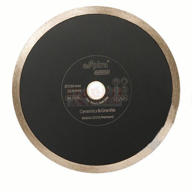SCCG Optima Алмазный диск для керамики и гранита ESPIRA для УШМ, 230x25.4/22.23 мм