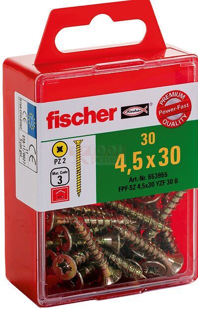 FPF-SZ YZF 5,0 x 35 Саморез универсальный Fischer c потайной головой 653966F, (комплект 20 шт) FISCHER