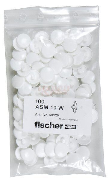 ASM 10 W Декоративный белый колпачок Fischer для рамного дюбеля FISCHER