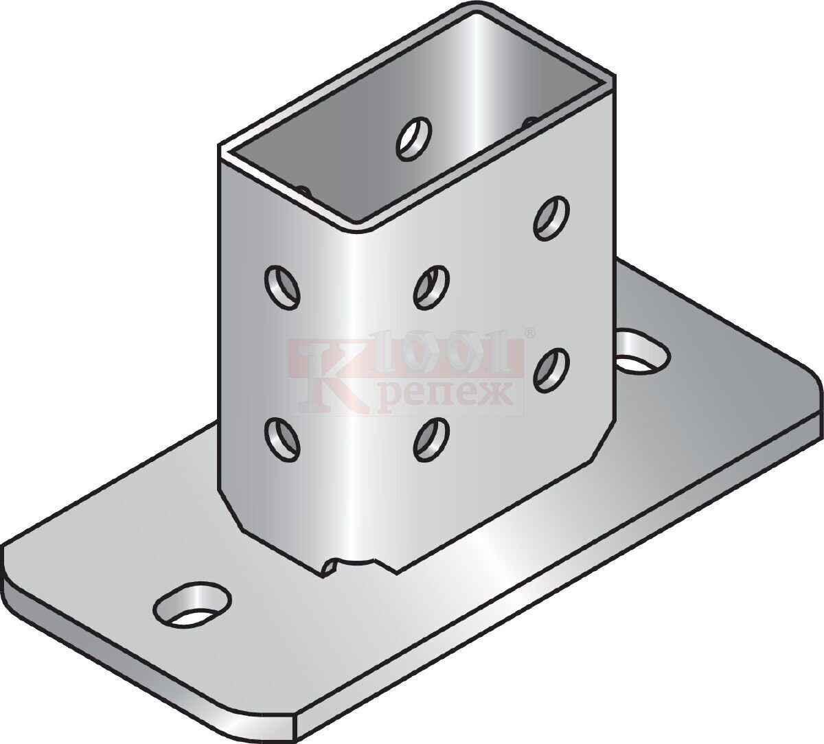 MRP-82-HDG Фланец опорный HILTI для крепления профилей к бетону гоц. сталь, 100x106x200x8 мм