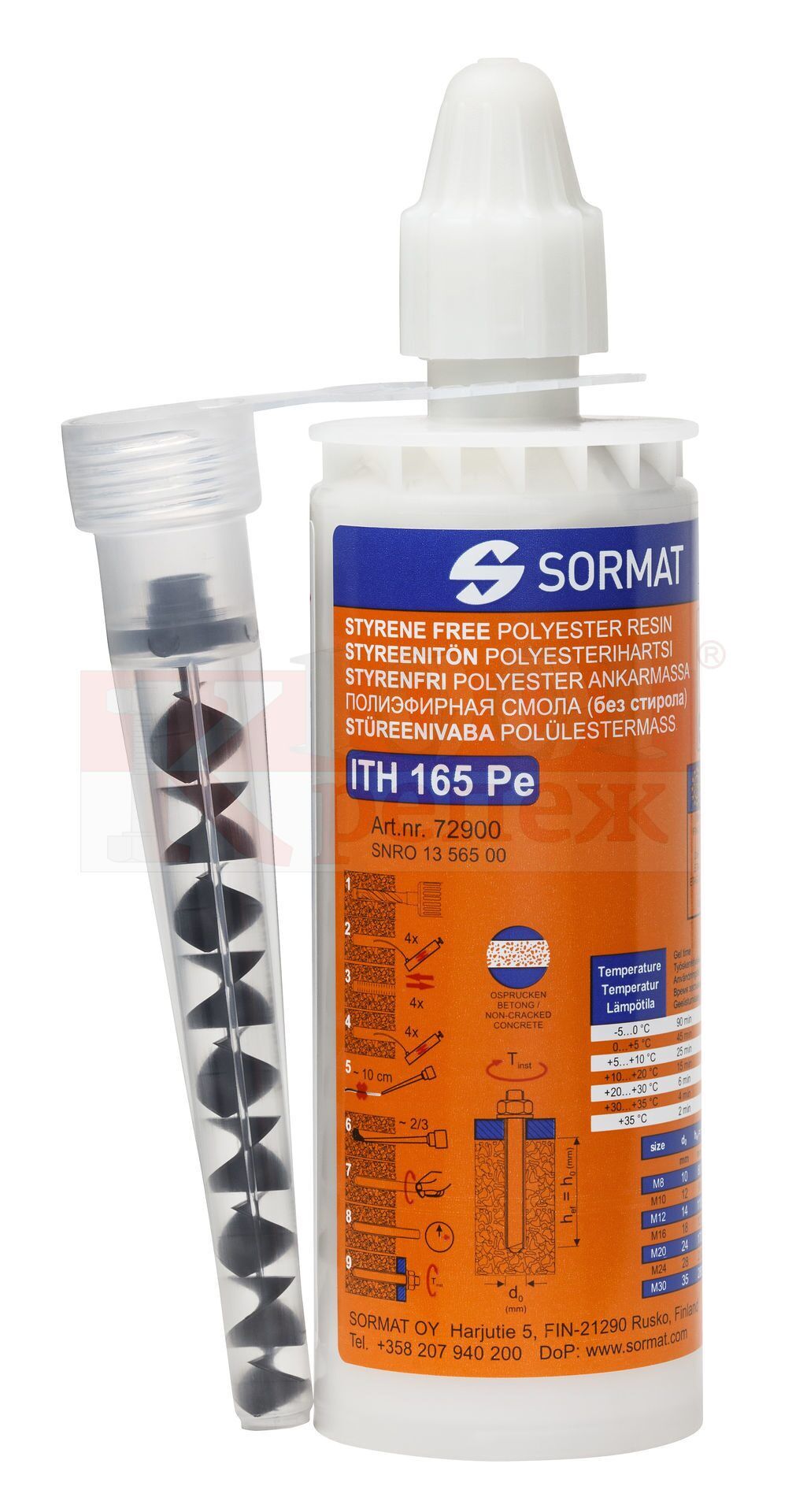 ITH Pe Химический анкер Sormat для бетона и кирпича полиэстер, 165 мл