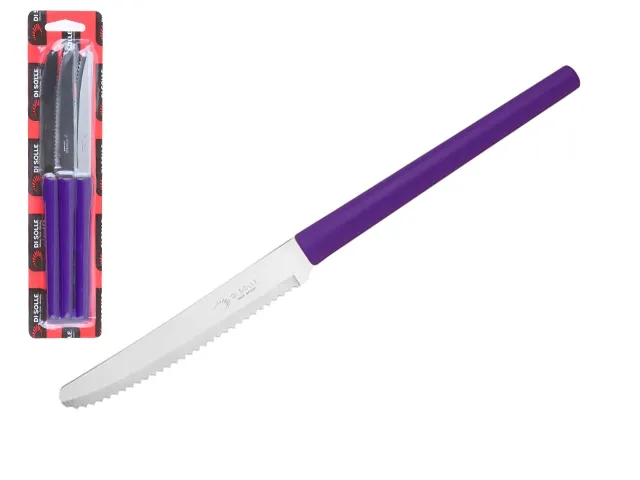 Набор ножей столовых, 3шт., серия MILLENIUN, фиолетовые, DI SOLLE (Супер цена! Длина: 213 мм, длина лезвия: 101 мм, толщ