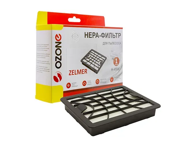 HEPA-фильтр для пылесоса многоразовый моющийся OZONE H-49W (1 шт.) (Zelmer Explorer: 1100.0 EK,1100.0 SP;Cobra II Silent