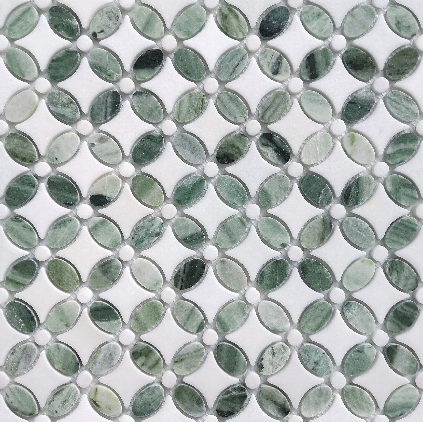 Мозаика каменная Pietra Mix 5 Traforato POL LeeDo Caramelle полированная зеленая