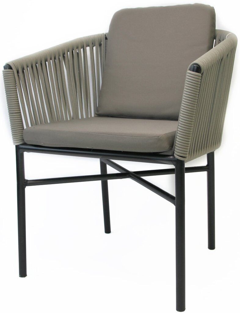 Кресло плетеное с подушками Palermo, антрацит, светло-коричневый Tagliamento