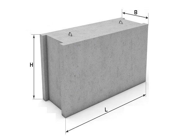 Блок бетонный для стен подвалов ФБС 9-3-3 (880x300x280)