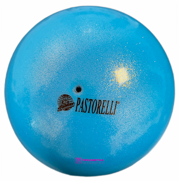 Мяч Pastorelli Glitter 18 см, голубой FIG для художественной гимнастики