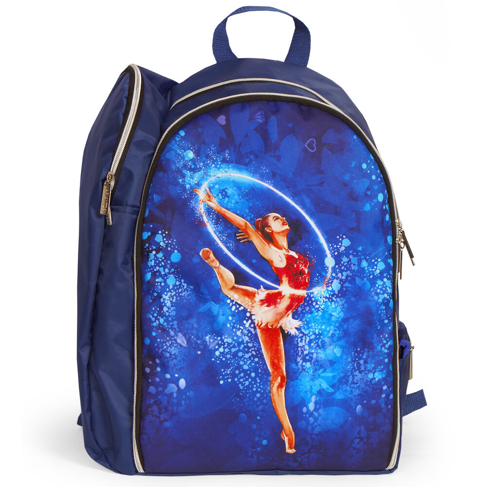 Рюкзак Variant 221-041 (40) гимнастка с обручем, сине-голубой для художественной гимнастики