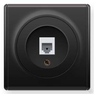 Розетка OneKeyElectro Florence компьютерная 1xRJ45 кат.5e, черная #1
