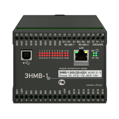 Приборы дистанционного контроля и управления Энергосервис Модуль дискретного ввода-вывода ЭНМВ-1-16(220)/3R-220-A2E4