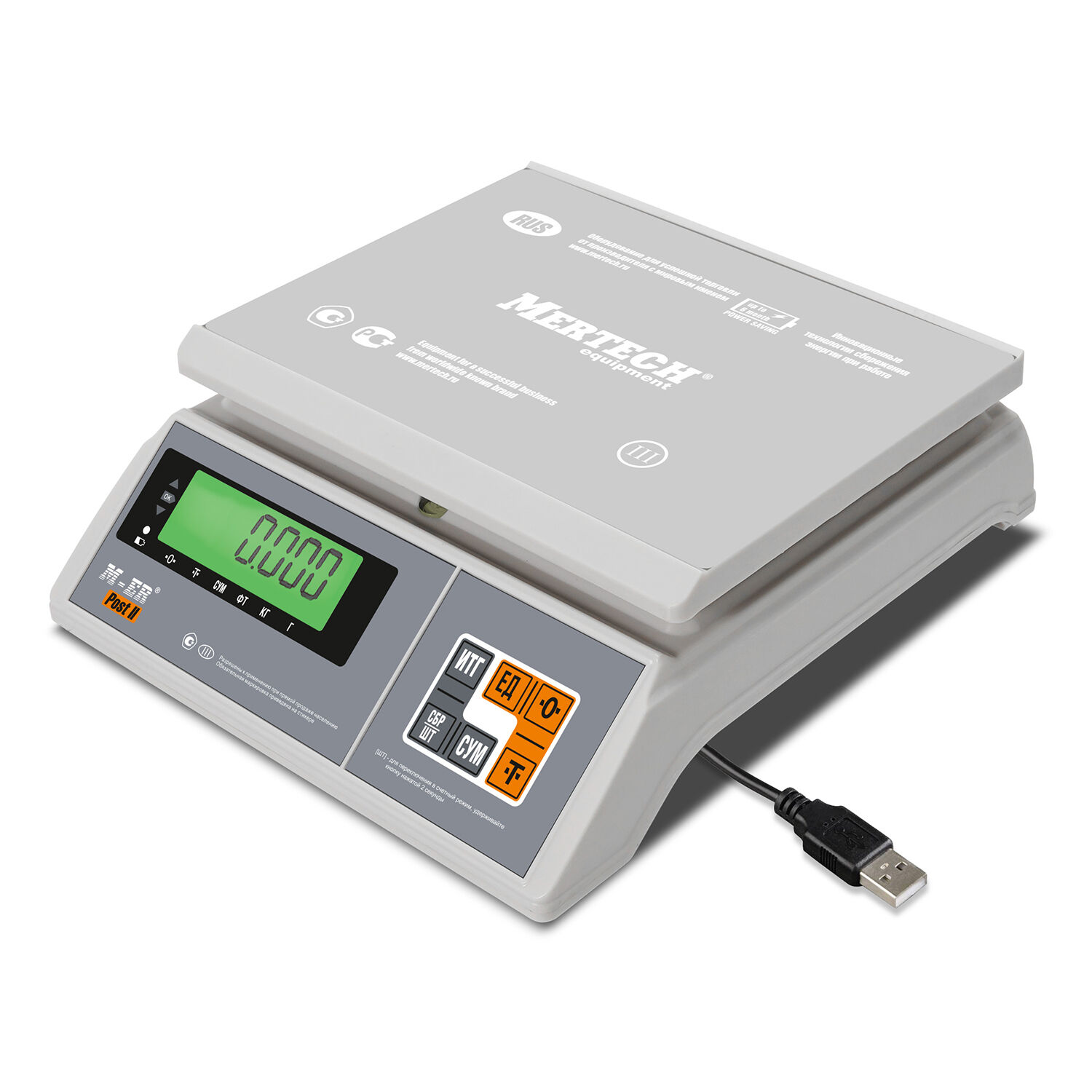 Настольные весы Mertech Фасовочные настольные весы M-ER 326 AFU-15.1 Post II LCD USB-COM